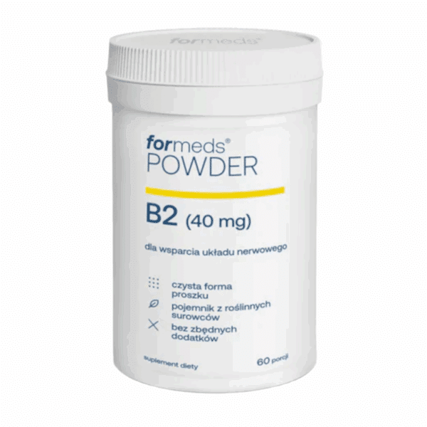 Powder B2 40mg Formeds - Ryboflawina w wysoko przyswajalnej, aktywnej formie - 60 porcji