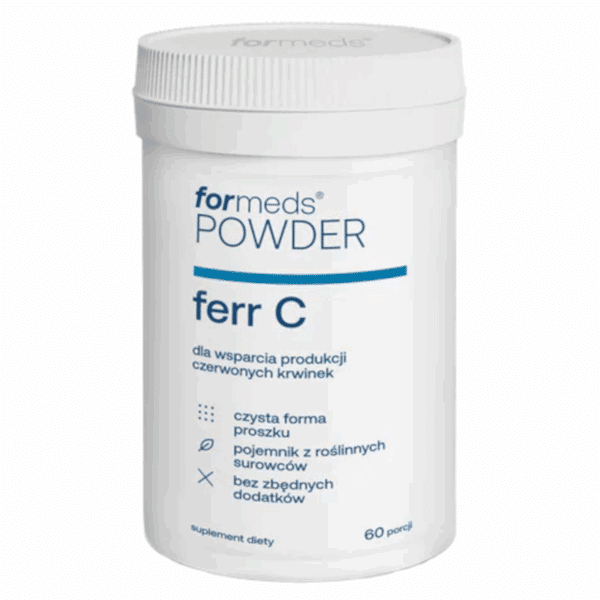 Powder Ferr C Formeds - Połączenie żelaza z witaminą C dla wsparcia odporności i produkcji czerwonych krwinek - 60 porcji
