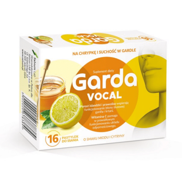 Garda Vocal Salvum Lab - Wsparcie dla gardła, głosu i komfortu mówienia każdego dnia -16 pastylek